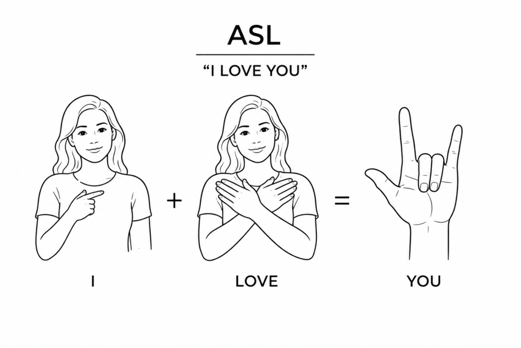 ASL, American sign language, I love you