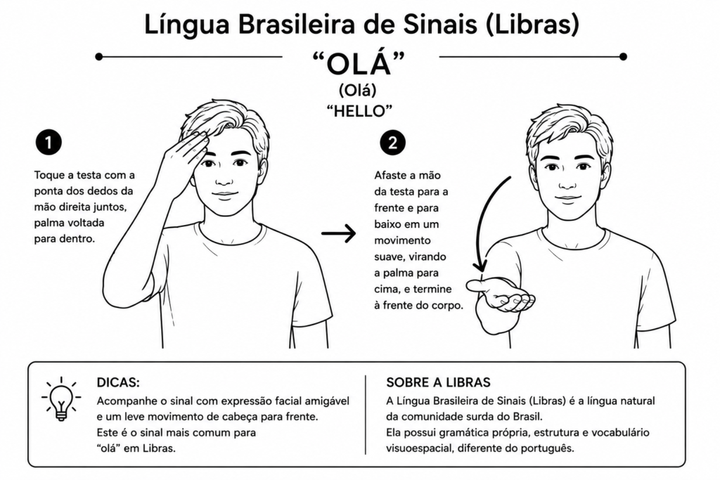 Brazilian sign language, LIBRAS, hello