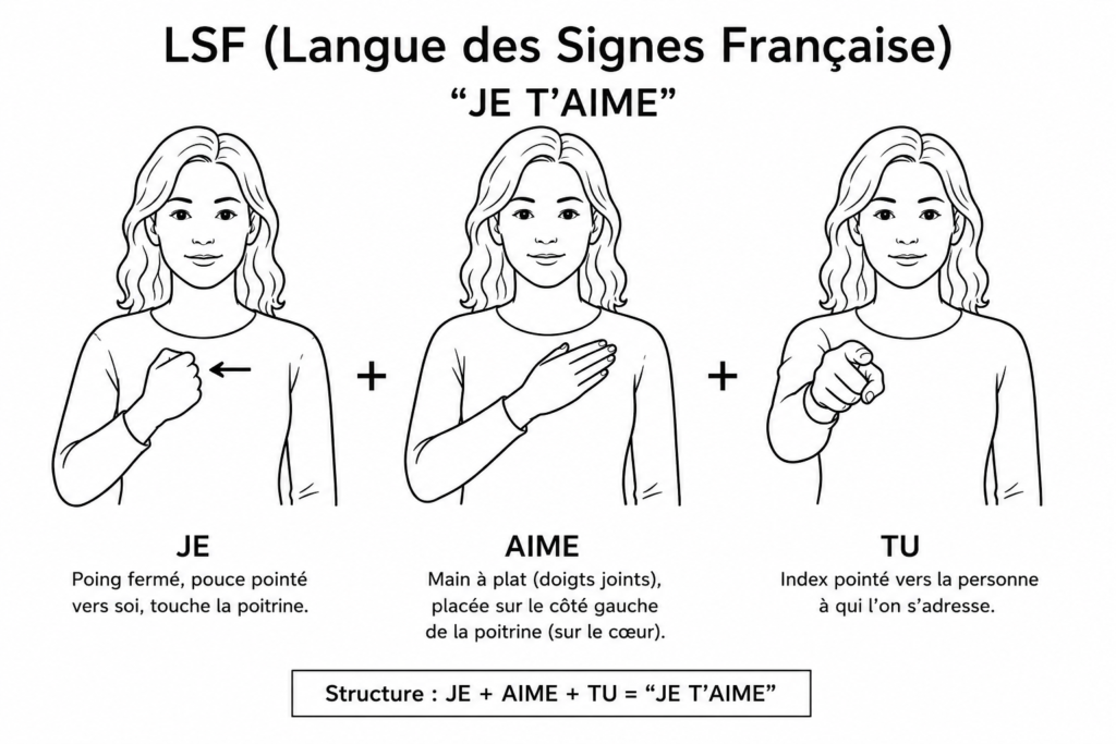 French sign language, LSF, I love you